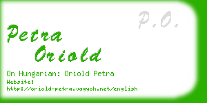 petra oriold business card